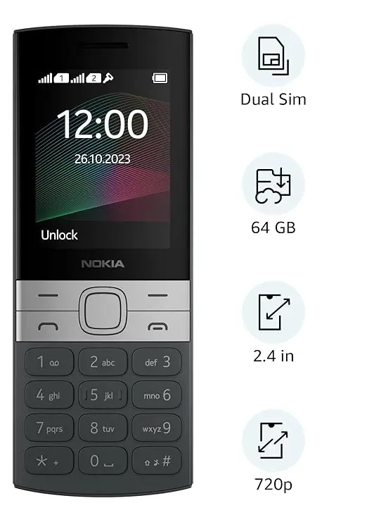 nokia 110 with built in upi app and scan & pay feature, mp3 player, rear camera, long lasting battery, and voice recorder (copy) (copy)